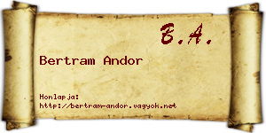 Bertram Andor névjegykártya